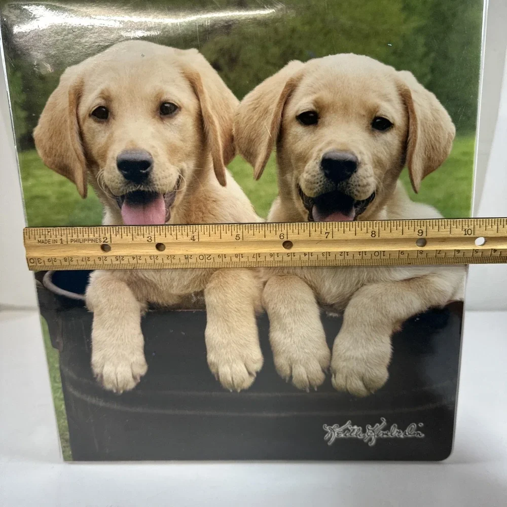 Vtg Keith Kimberlin Puppy Golden Retrievers 3 Ring Binder